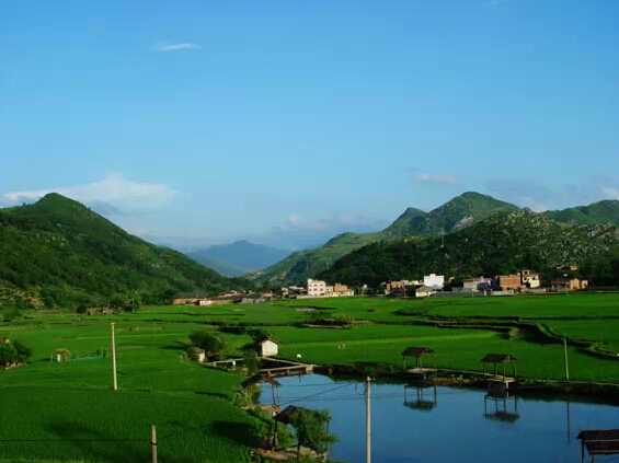 群山之中的小村落,一派安静祥和,真想在此小住几日,远离城市喧嚣